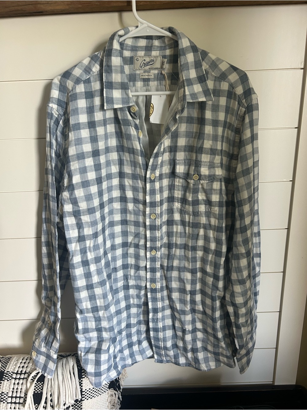 Grayers Blue & White Gingham Button-Down Shirt
